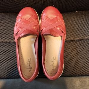 Clark's Collection Red Leather shoes, Size 6